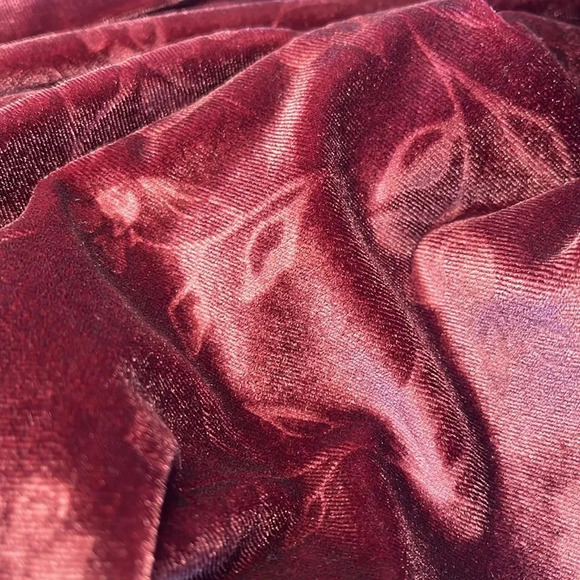 Velvety Top Women's 1X Flowy Long Button Front  Floral Tunic Wine Red Floral - Picture 15 of 17